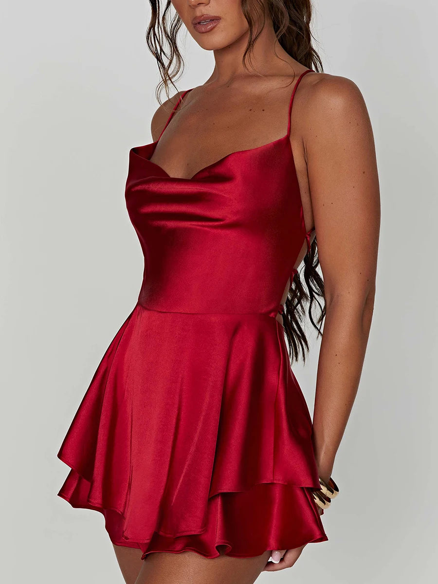 Satin Silk Mini Romper