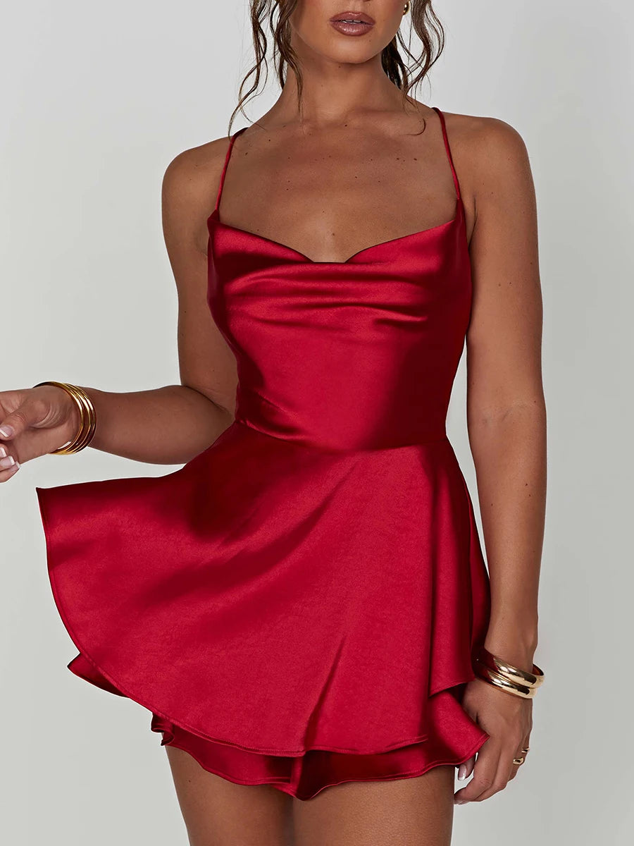 Satin Silk Mini Romper