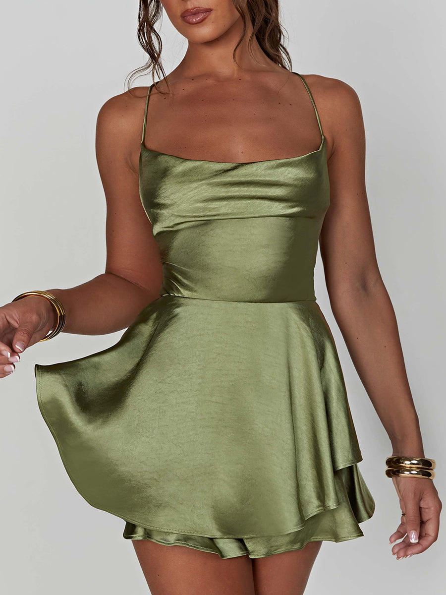 Satin Silk Mini Romper