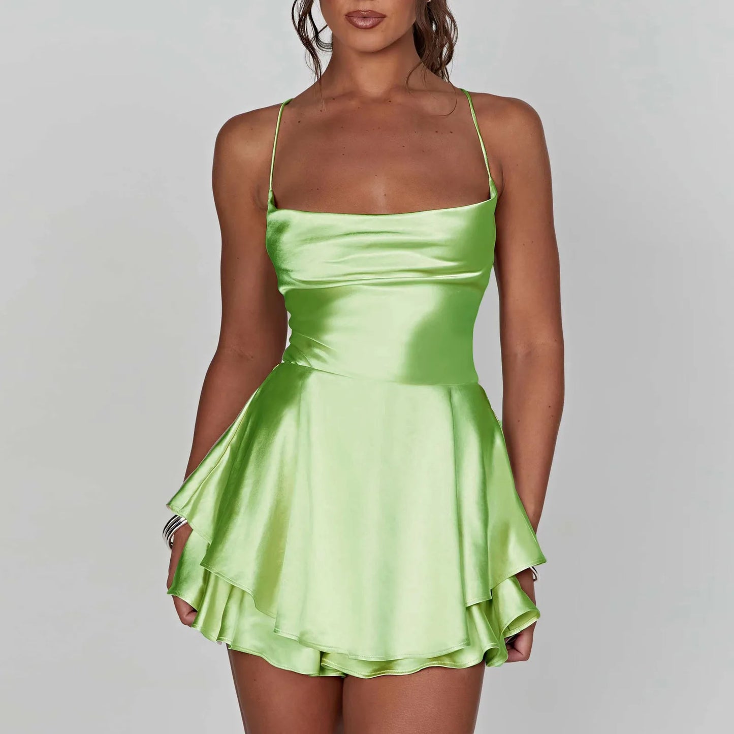 Satin Silk Mini Romper